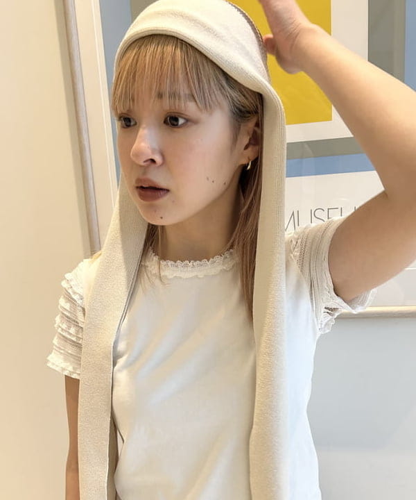 ナカノ アイさんの「BEAMS WOMEN｜ボーダー レース スリーブ Tシャツ」を使ったコーディネート