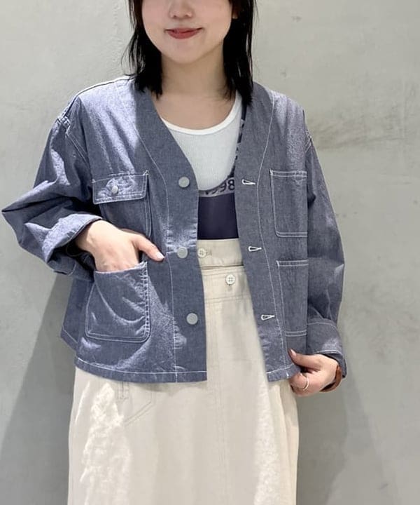 小原 もこさんの「BEAMS WOMEN｜コットン ツイル マリン ワンピース」を使ったコーディネート