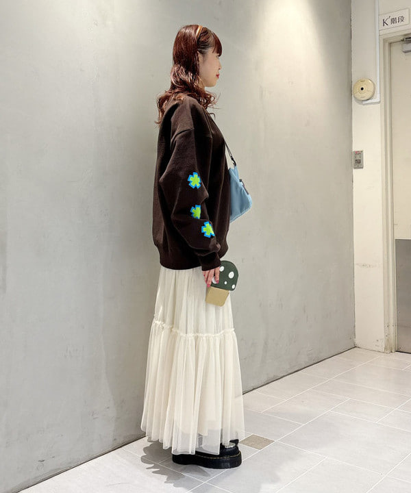 りかちょび/岸本梨佳さんの「BEAMS WOMEN｜Ray BEAMS / チュール キリカエ ティアード スカート」を使ったコーディネート