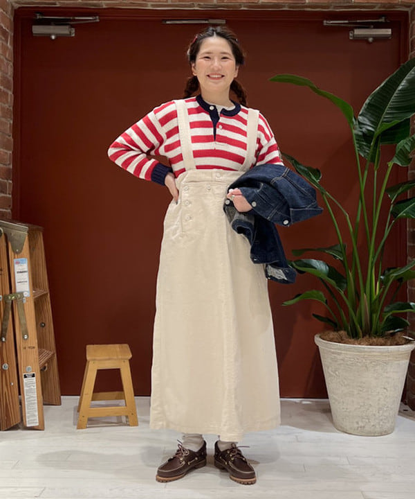 エノモト アミさんの「BEAMS WOMEN｜コットン ツイル マリン ワンピース」を使ったコーディネート