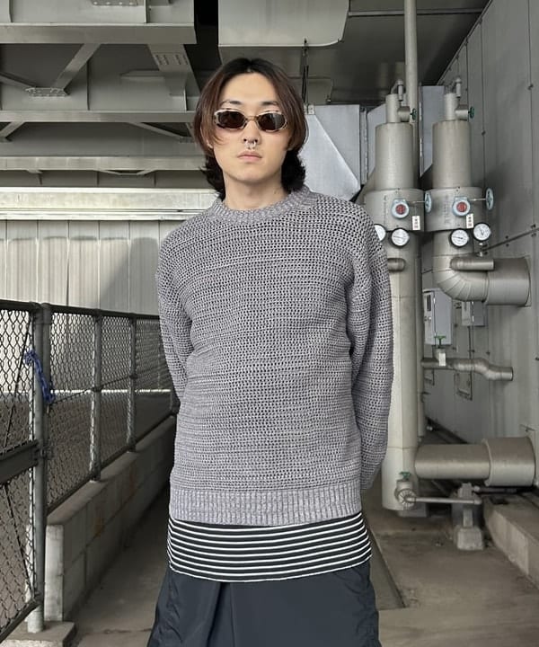 タマイユウトさんの「BEAMS WOMEN｜ヘザー メッシュ クルーネックニット」を使ったコーディネート
