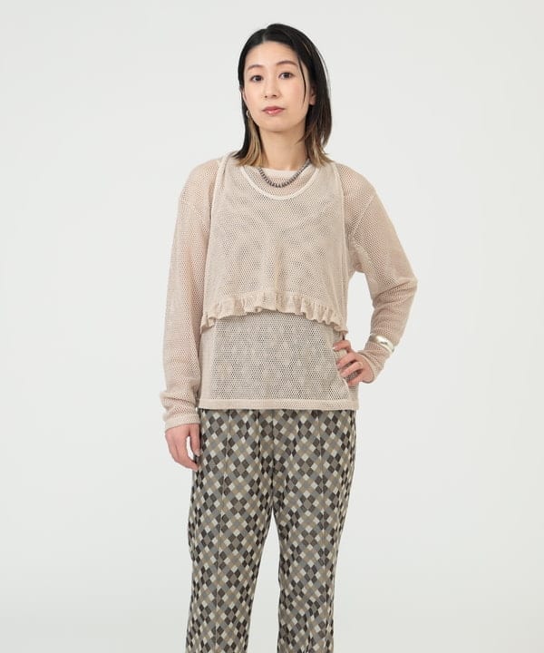 marieさんの「BEAMS WOMEN｜ポリエステル ジャカード パンツ」を使ったコーディネート