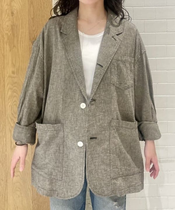 笠井 祐希さんの「BEAMS WOMEN｜ストライプ チェック ビッグ ジャケット」を使ったコーディネート