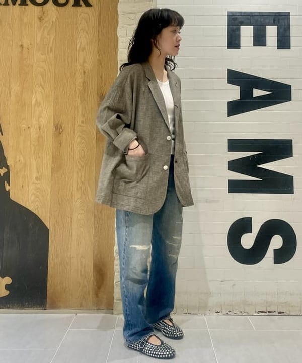 笠井 祐希さんの「BEAMS WOMEN｜ストライプ チェック ビッグ ジャケット」を使ったコーディネート
