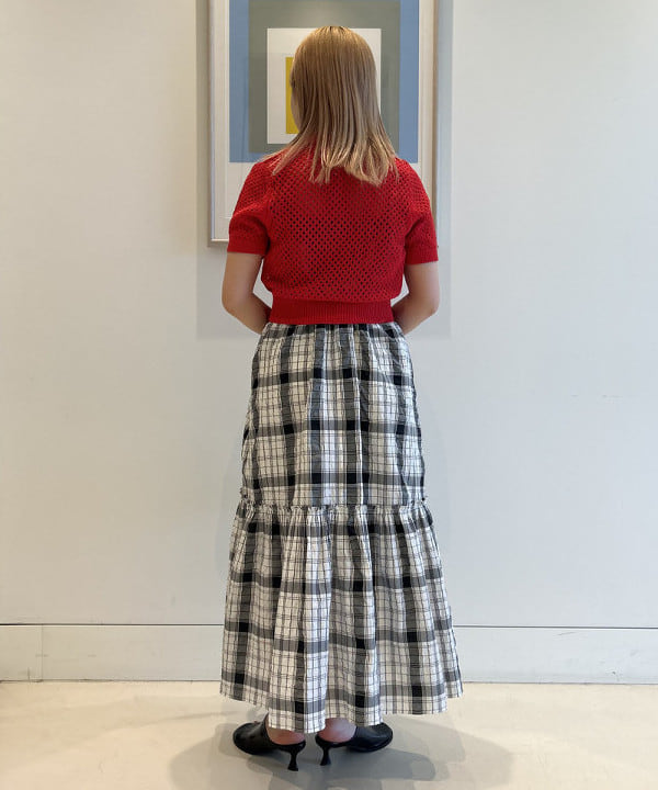 ナカノ アイさんの「BEAMS WOMEN｜メッシュ ニット ポロシャツ」を使ったコーディネート