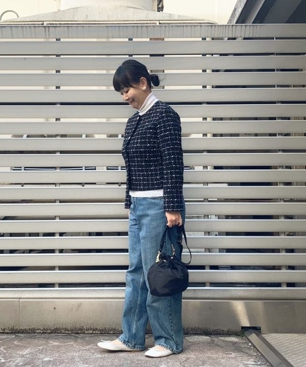 藤井 裕実子さんの「BEAMS WOMEN｜ツイード ノーカラー ジャケット」を使ったコーディネート