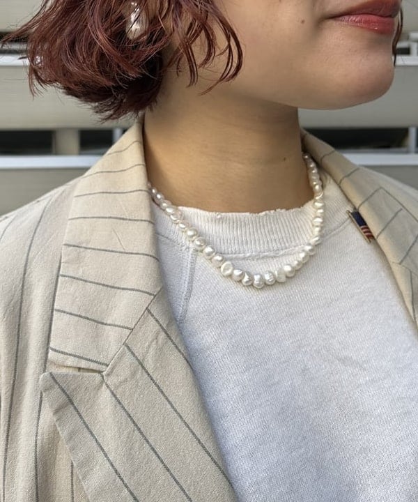まつむさんの「BEAMS WOMEN｜淡水 パール ネックレス」を使ったコーディネート