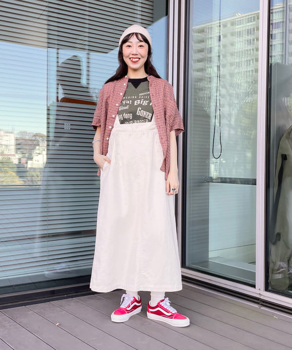 おのすさんの「BEAMS WOMEN｜【別注】Jackman / リンガー リブ Tシャツ 25SS」を使ったコーディネート