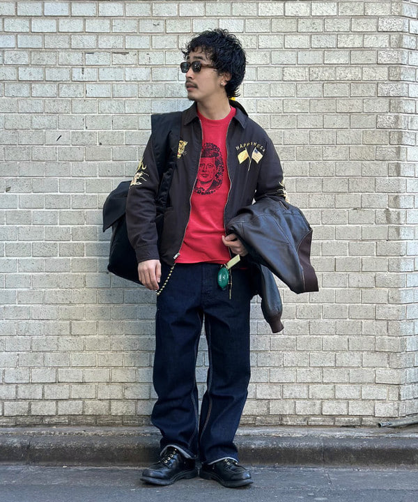 中川 裕希さんの「BEAMS WOMEN｜ユーズド加工 レザー ショートブルゾン」を使ったコーディネート