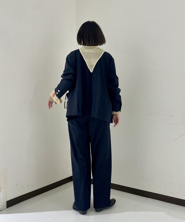 水野 萌香さんの「BEAMS WOMEN｜maturely / オープン ワーク ストライプ カーディガン」を使ったコーディネート