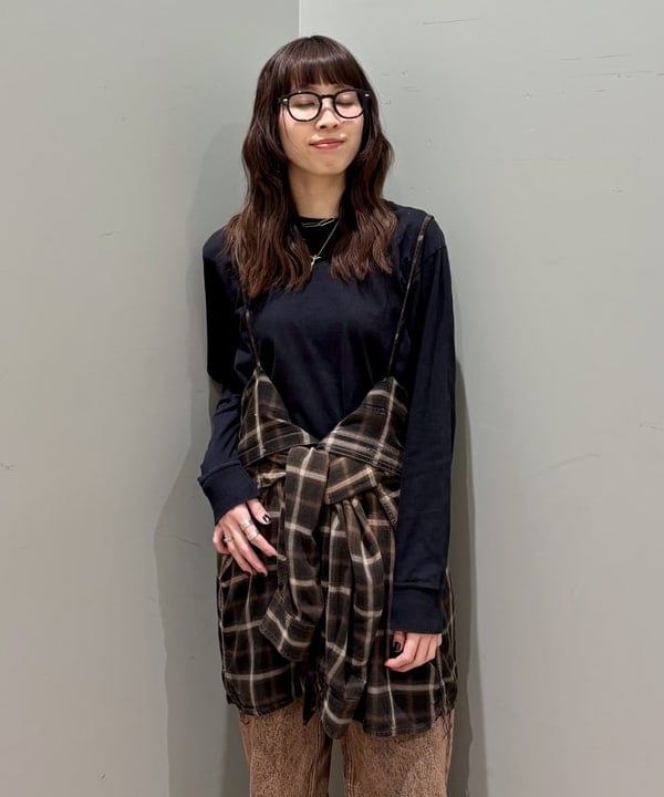 はやしあかねさんの「BEAMS WOMEN｜maturely / レーヨン ブリーチ チェック シャツ」を使ったコーディネート