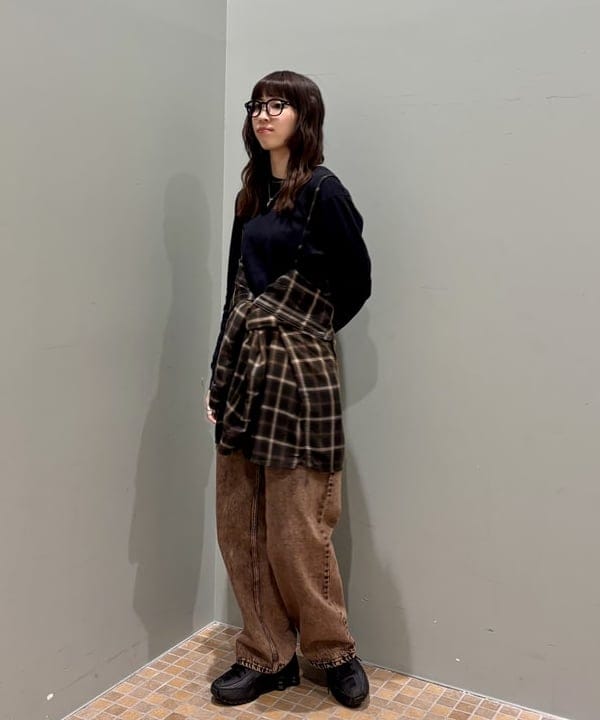 はやしあかねさんの「BEAMS WOMEN｜maturely / レーヨン ブリーチ チェック シャツ」を使ったコーディネート