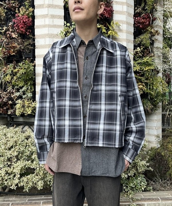 BANさんの「BEAMS WOMEN｜ショート チェック ブルゾン」を使ったコーディネート