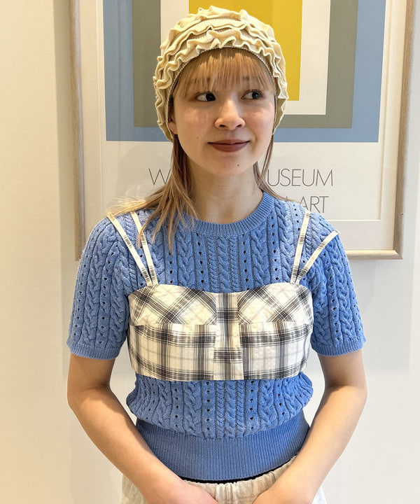 ナカノ アイさんの「BEAMS WOMEN｜ケーブル クルーネック ニット」を使ったコーディネート