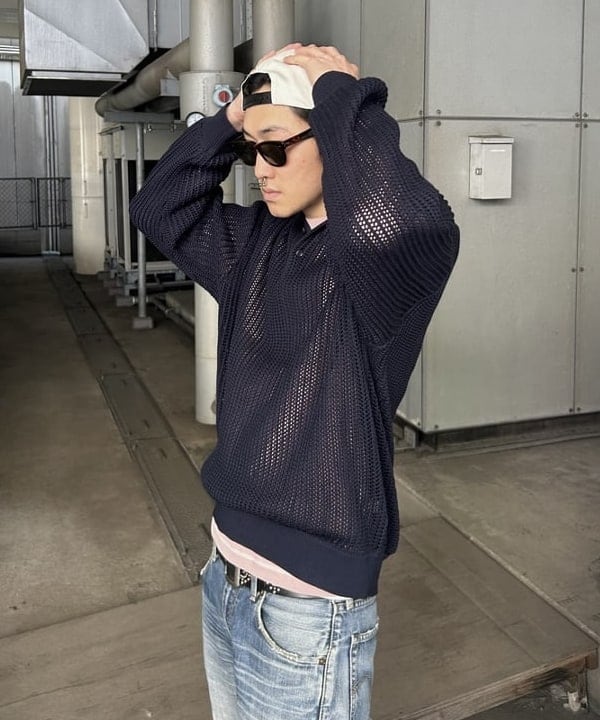 タマイユウトさんの「BEAMS WOMEN｜メッシュ ニット ポロシャツ」を使ったコーディネート