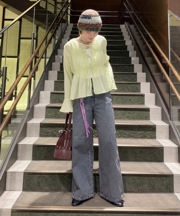 Hazukiさんの「BEAMS WOMEN｜オーバーダイ デニム パンツ」を使ったコーディネート