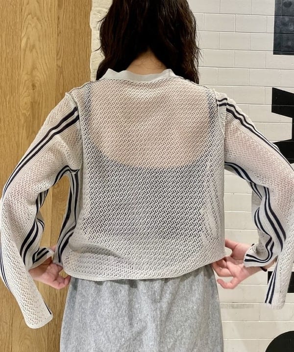 笠井 祐希さんの「BEAMS WOMEN｜maturely / オープン ワーク ストライプ カーディガン」を使ったコーディネート