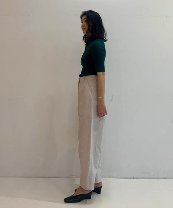 松元 晴佳さんの「BEAMS WOMEN｜ハーフスリーブ ポロニット」を使ったコーディネート