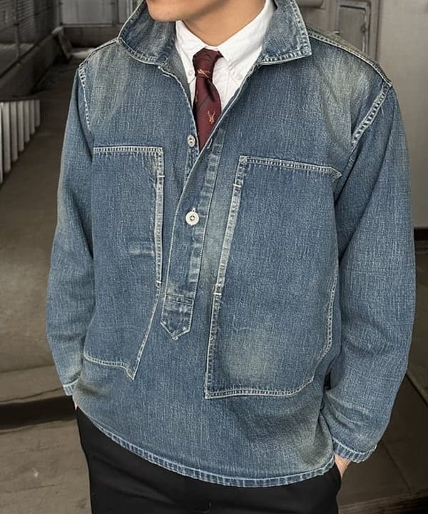 エイトさんの「BEAMS WOMEN｜【別注】BUZZ RICKSON’s / USED DENIM PULLOVER」を使ったコーディネート