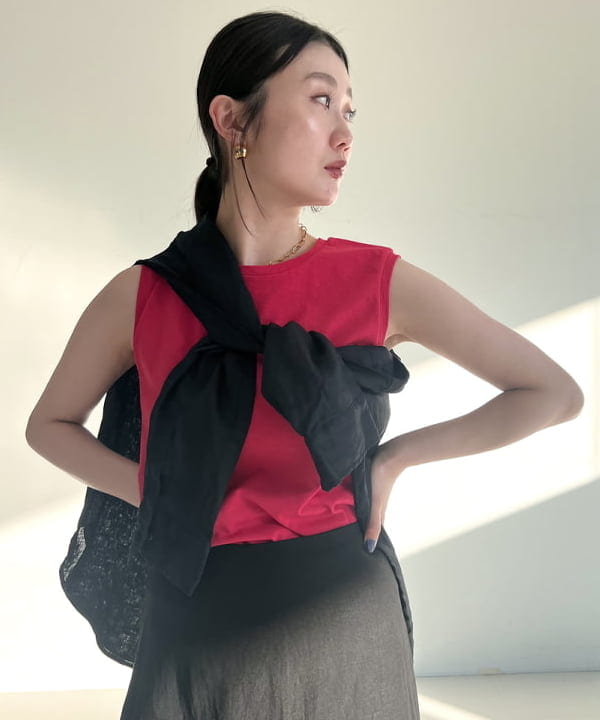隈元 楓さんの「BEAMS WOMEN｜【別注】ATON / DRY COTTON JERSEY タンクトップ」を使ったコーディネート