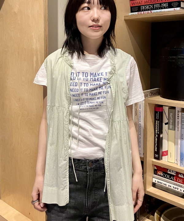 小原 もこさんの「BEAMS WOMEN｜ライン メッセージ Tシャツ」を使ったコーディネート