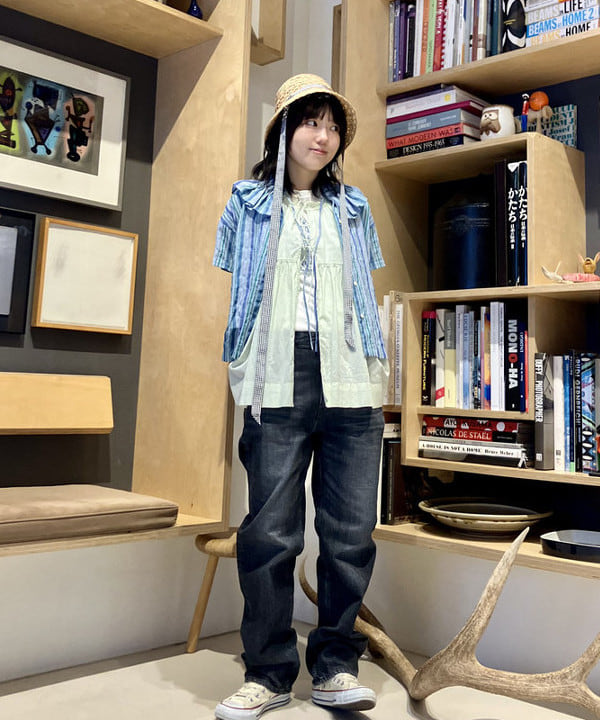 小原 もこさんの「BEAMS WOMEN｜ライン メッセージ Tシャツ」を使ったコーディネート