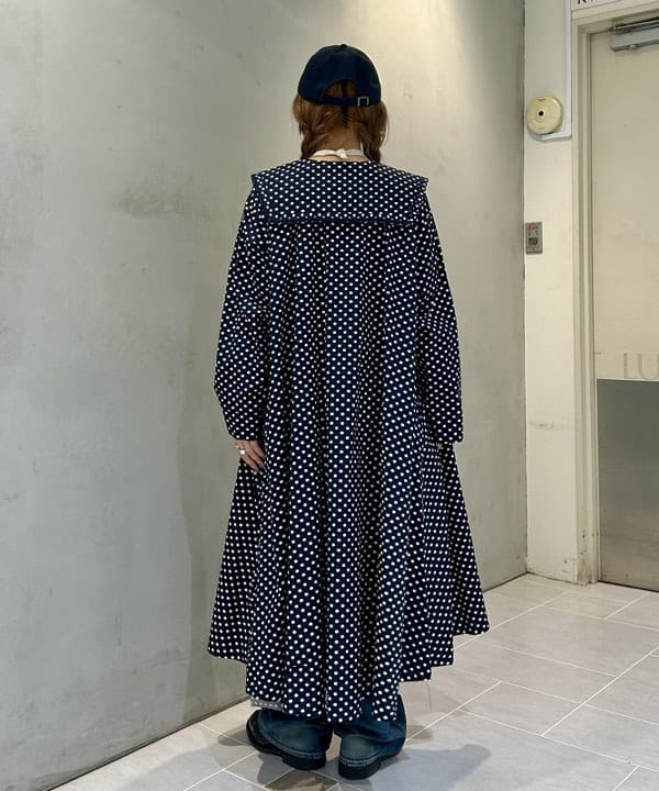 ナツハさんの「BEAMS WOMEN｜ドット セーラー カラー ワンピース」を使ったコーディネート