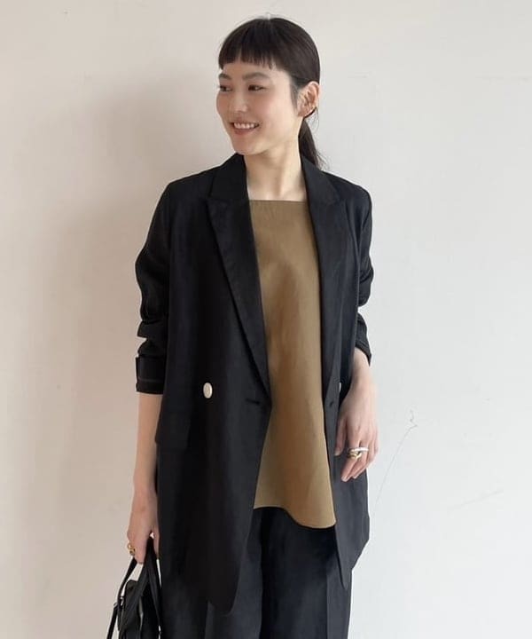Ichika Hondaさんの「BEAMS WOMEN｜ダブルブレスト リネン ジャケット」を使ったコーディネート