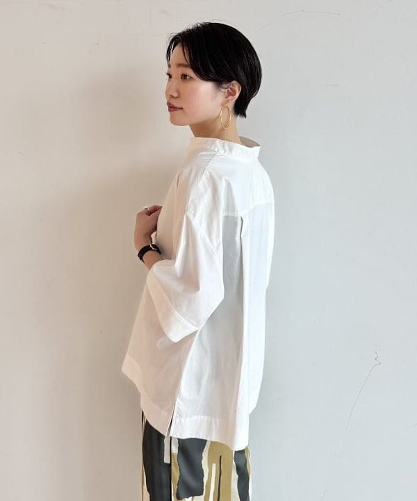 SANOさんの「BEAMS WOMEN｜ドロップショルダー スキッパーシャツ」を使ったコーディネート