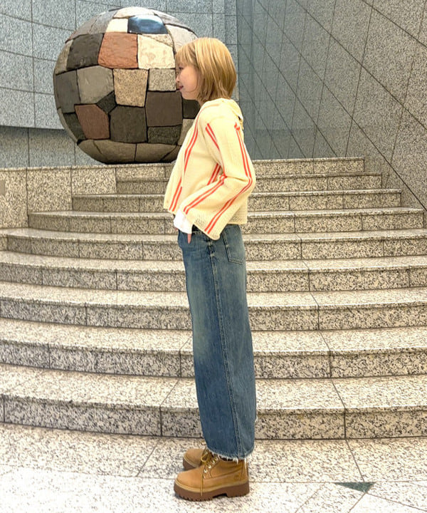 あすかさんの「BEAMS WOMEN｜RBS / リブ ハリヌキ ライン クルーネック トップス」を使ったコーディネート