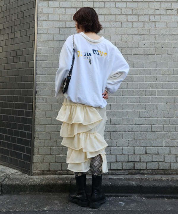 saori KATOさんの「BEAMS WOMEN｜レース アップ ミニ バッグ」を使ったコーディネート