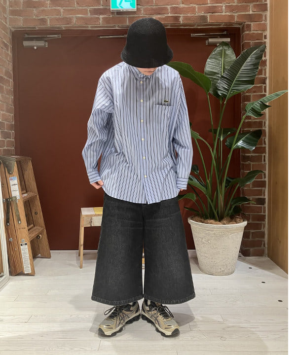 ハルさんの「BEAMS WOMEN｜【別注】LACOSTE / ストライプ ロングスリーブシャツ」を使ったコーディネート