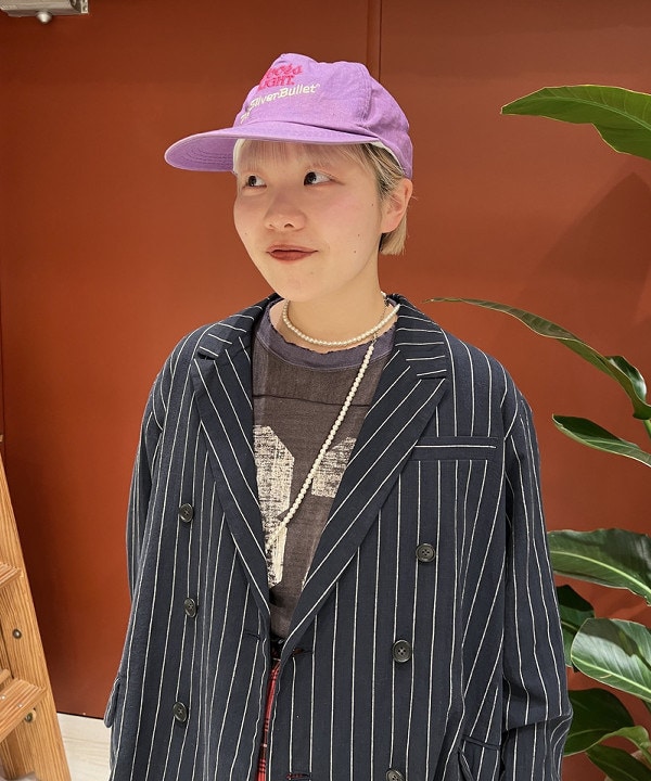 yokoyama shionさんの「BEAMS WOMEN｜ピンストライプ ダブル ジャケット」を使ったコーディネート
