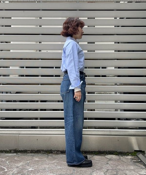 まつむさんの「BEAMS WOMEN｜【別注】orSlow / ワイド フィット デニム パンツ」を使ったコーディネート