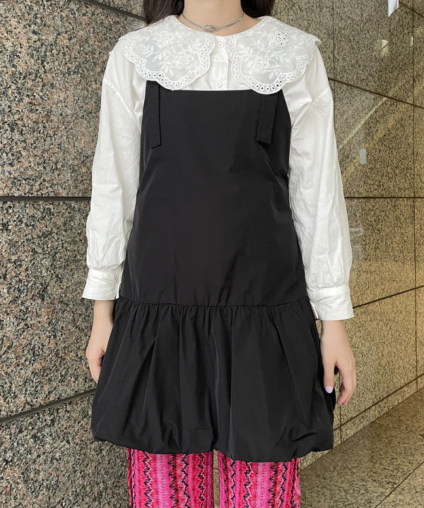加歩さんの「BEAMS WOMEN｜タフタ バルーン ミニ ワンピース」を使ったコーディネート