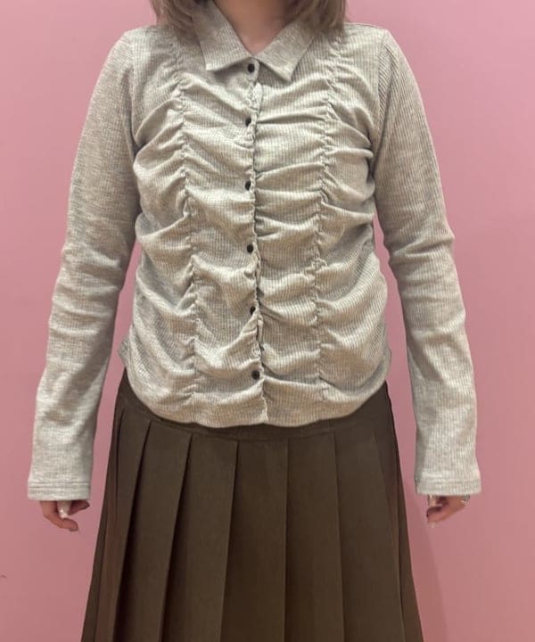 ここあさんの「BEAMS WOMEN｜リブ シャーリング シャツ」を使ったコーディネート