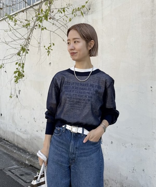 Kaoru Sakumaさんの「BEAMS WOMEN｜ライン メッセージ Tシャツ」を使ったコーディネート