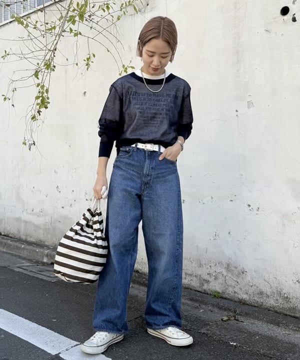 Kaoru Sakumaさんの「BEAMS WOMEN｜ライン メッセージ Tシャツ」を使ったコーディネート