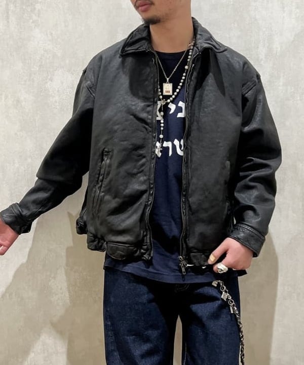 ムファサさんの「BEAMS WOMEN｜ユーズド加工 レザージップブルゾン」を使ったコーディネート