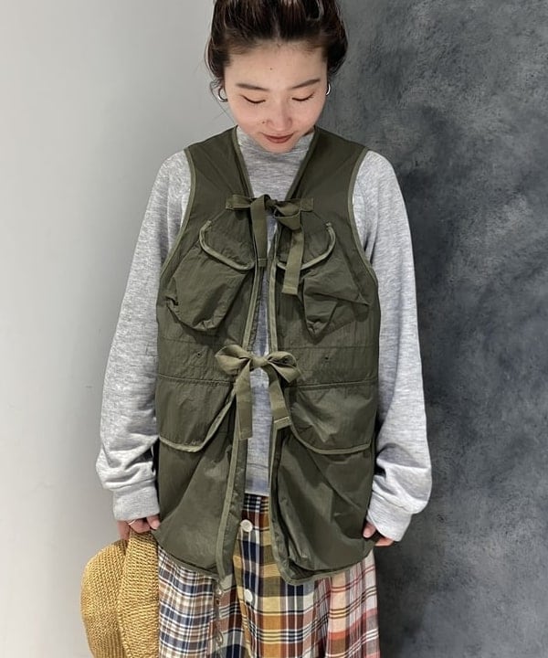 モモさんの「BEAMS WOMEN｜アバカ クロッシェ ハット」を使ったコーディネート