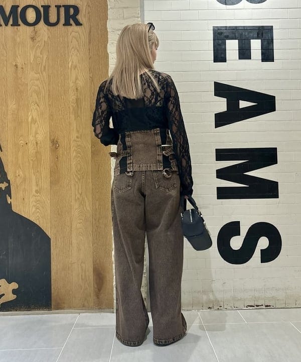 ヒカリさんの「BEAMS WOMEN｜オーバーダイ デニム パンツ」を使ったコーディネート