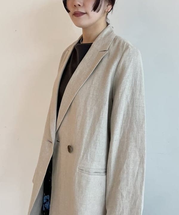 SAKAIさんの「BEAMS WOMEN｜ダブルブレスト リネン ジャケット」を使ったコーディネート