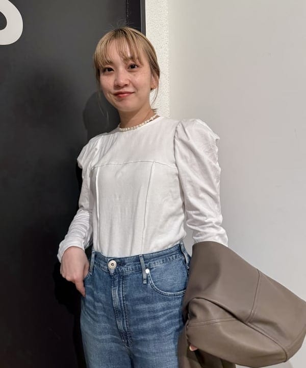 Ito_ririkaさんの「BEAMS WOMEN｜マット シープスキン ノーカラー ライダース ブルゾン」を使ったコーディネート