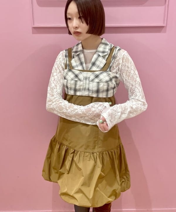 水野 萌香さんの「BEAMS WOMEN｜チェック ビスチェ」を使ったコーディネート