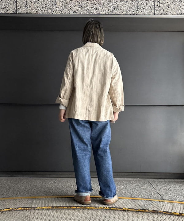 つぼさんの「BEAMS WOMEN｜ピンストライプ ダブル ジャケット」を使ったコーディネート