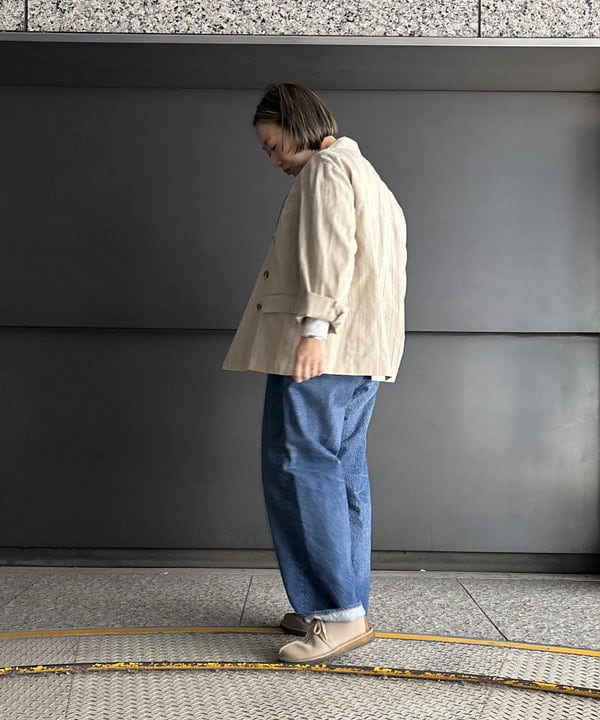 つぼさんの「BEAMS WOMEN｜ピンストライプ ダブル ジャケット」を使ったコーディネート