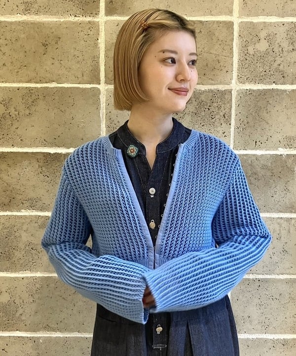 Hazukiさんの「BEAMS WOMEN｜メッシュフロントホック カーディガン」を使ったコーディネート