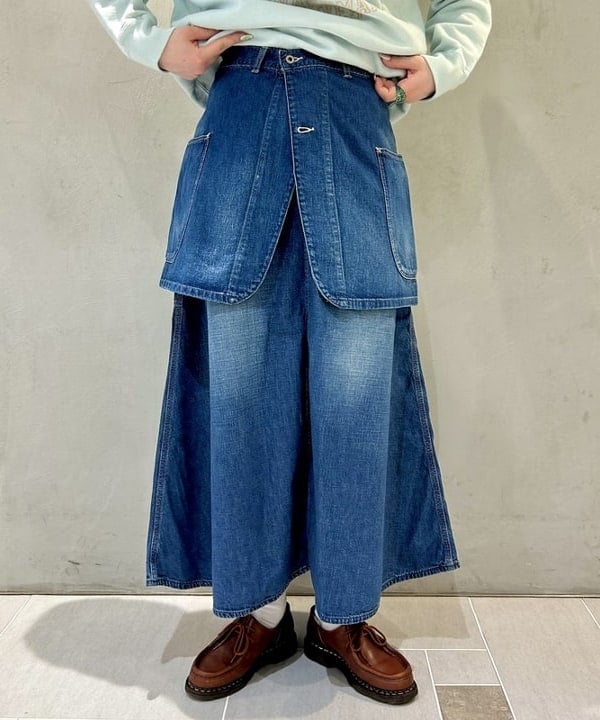 スミレさんの「BEAMS WOMEN｜orSlow / 30's ペインター ロング デニム スカート」を使ったコーディネート