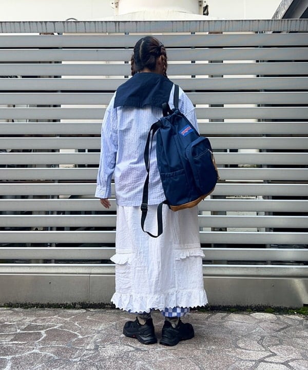 Kyooka Sayakaさんの「BEAMS WOMEN｜ストライプ チェック ビッグ ジャケット」を使ったコーディネート