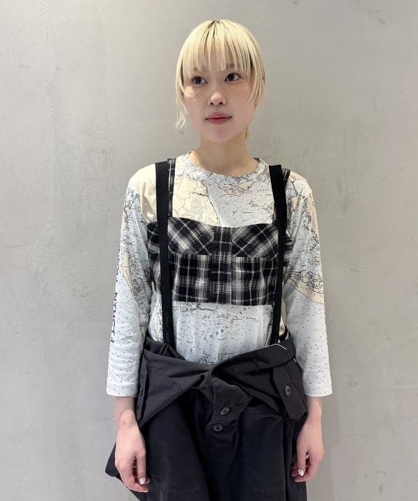 amaさんの「BEAMS WOMEN｜チェック ビスチェ」を使ったコーディネート